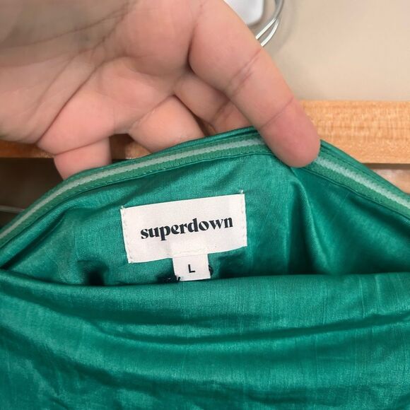 Revolve Superdown Teal Green Karolyna Maxi Slit Skirt Set Size Large - Picture 8 of 12